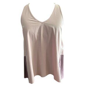 Athleta Swing Forward Blush Pink Mauve Pleated Racerback Tank Top Athletic Wear